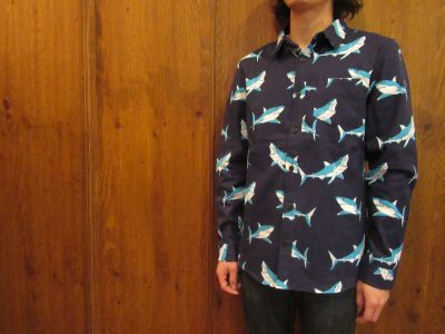 New Arrival!【Revo.】shark pattern print flannel Shirt